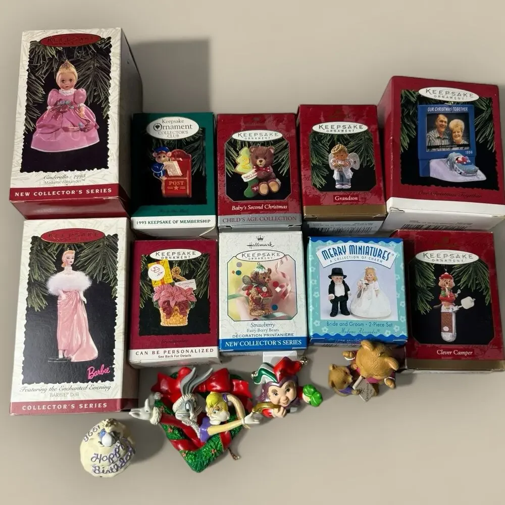 VTG Hallmark Keepsake Ornaments LOT 14 CHRISTMAS ORNAMENTS Grandma Barbie Bears